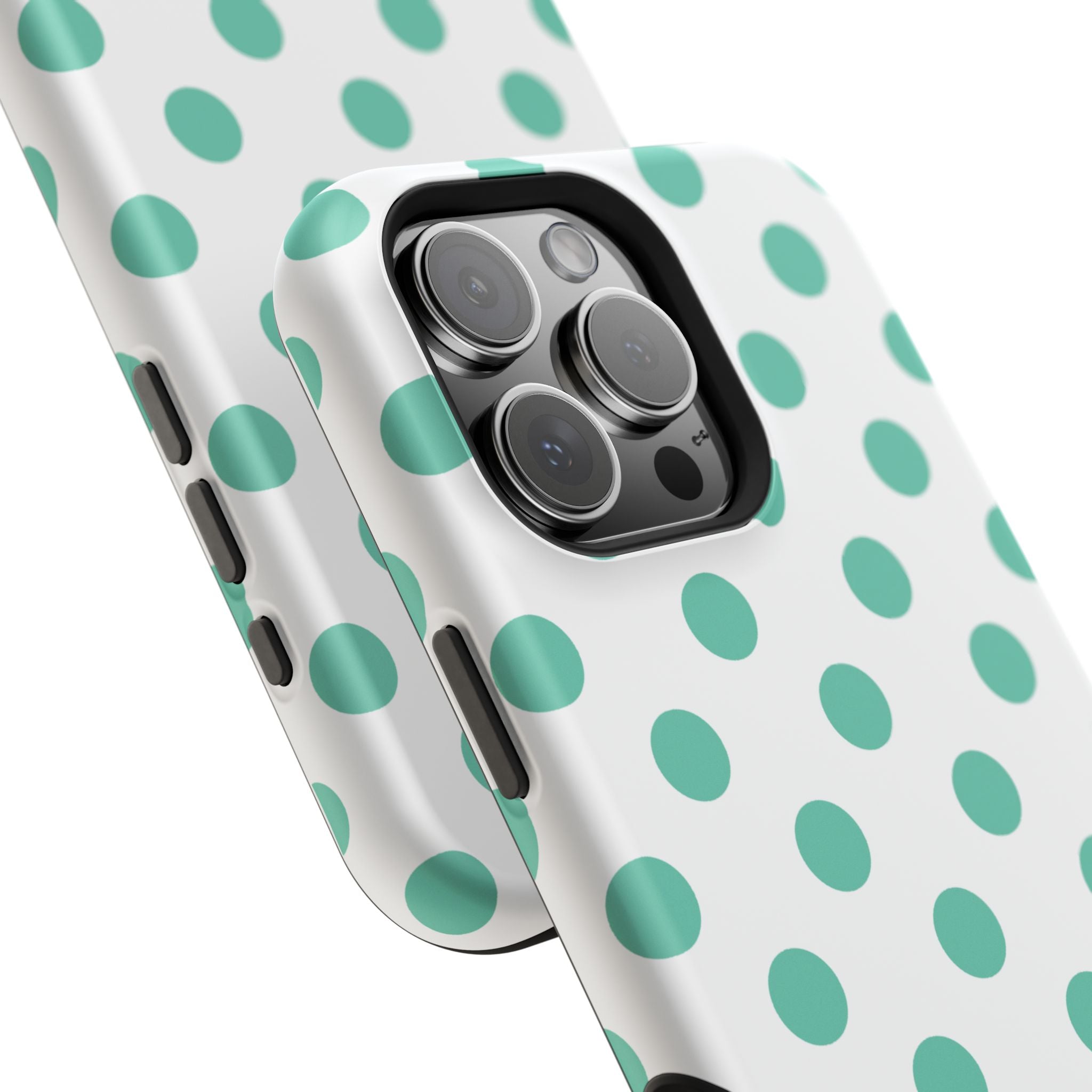 Teal and White Polka Dot Case