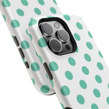 Teal and White Polka Dot Case