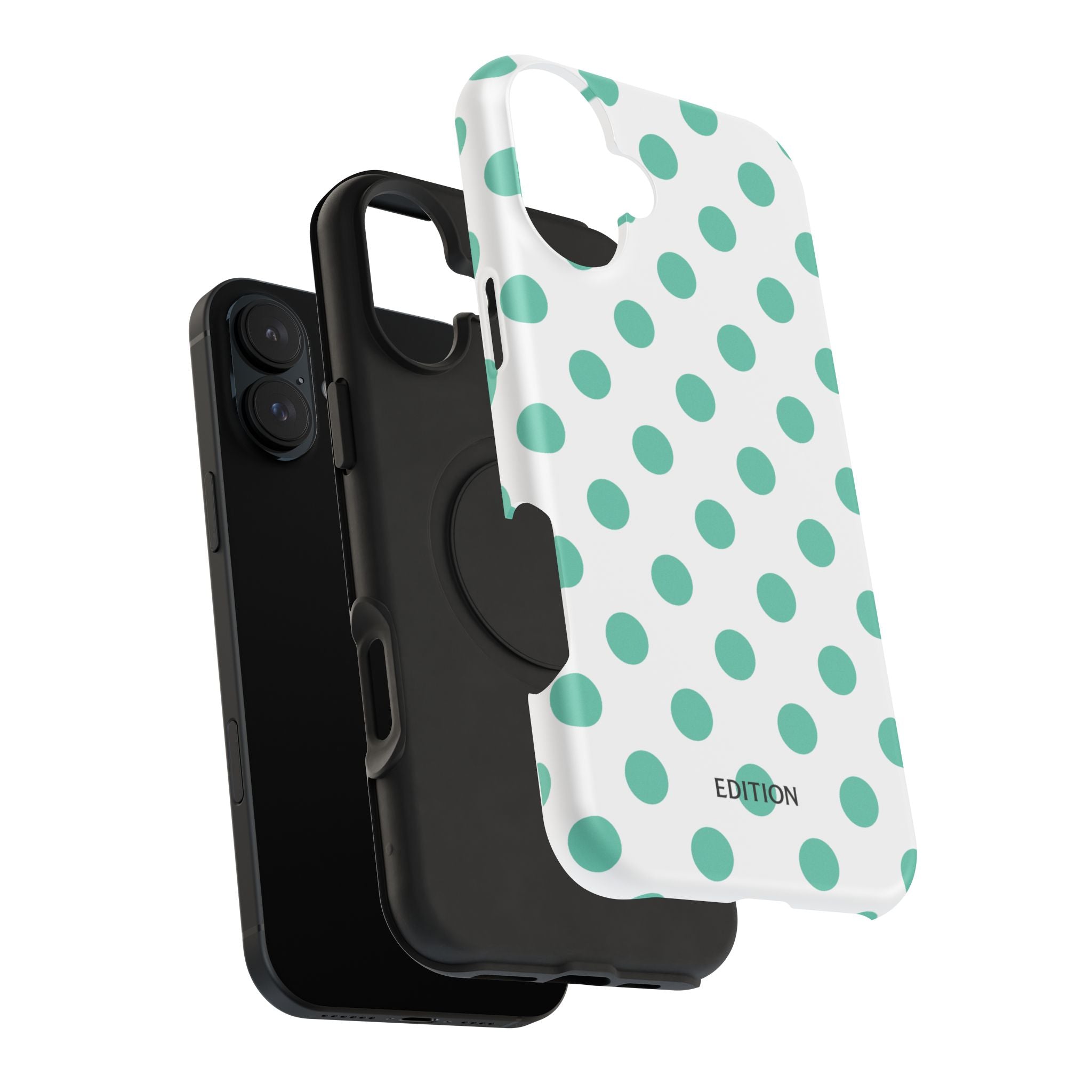 Teal and White Polka Dot Case