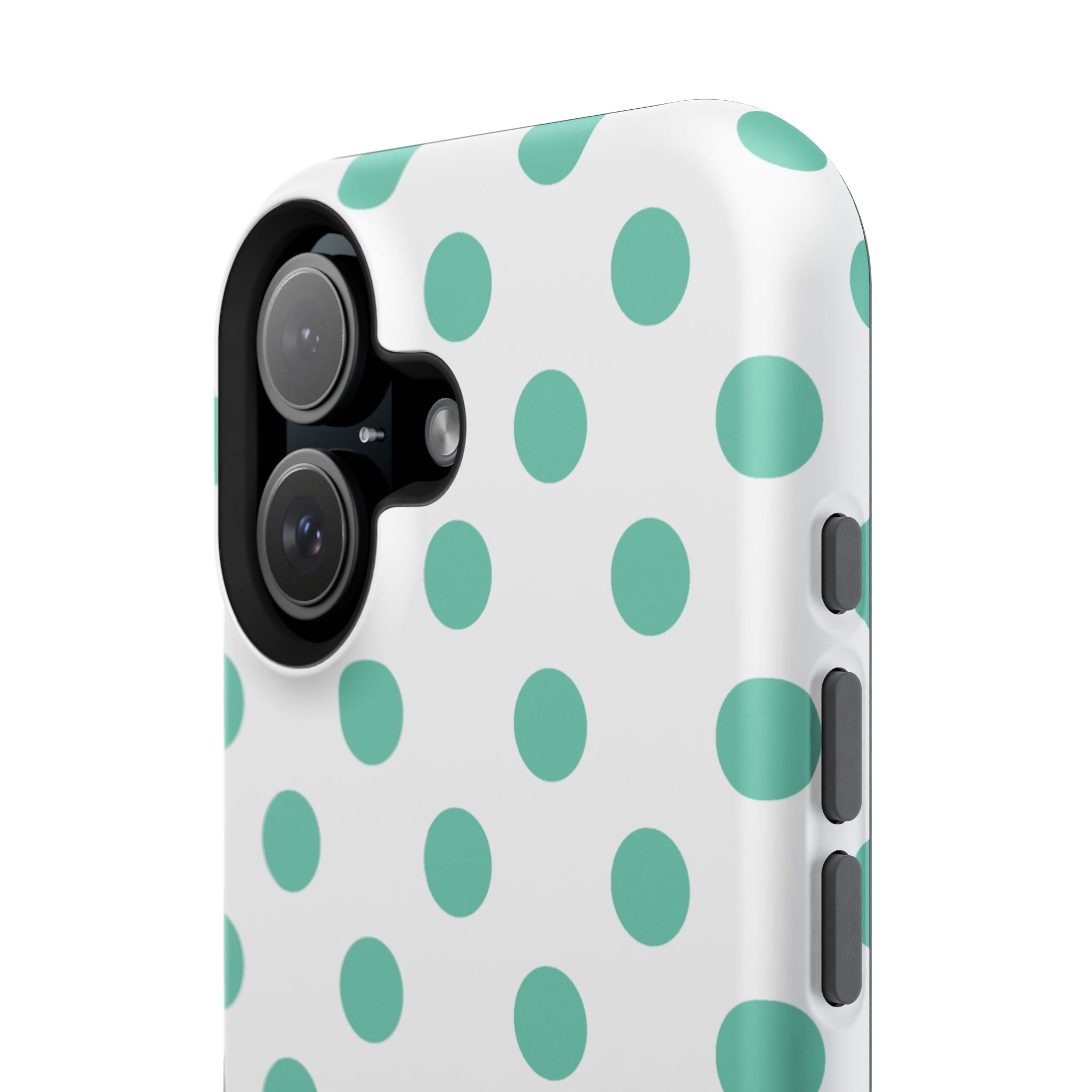 Teal and White Polka Dot Case