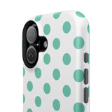Teal and White Polka Dot Case