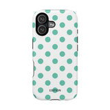 Teal and White Polka Dot Case