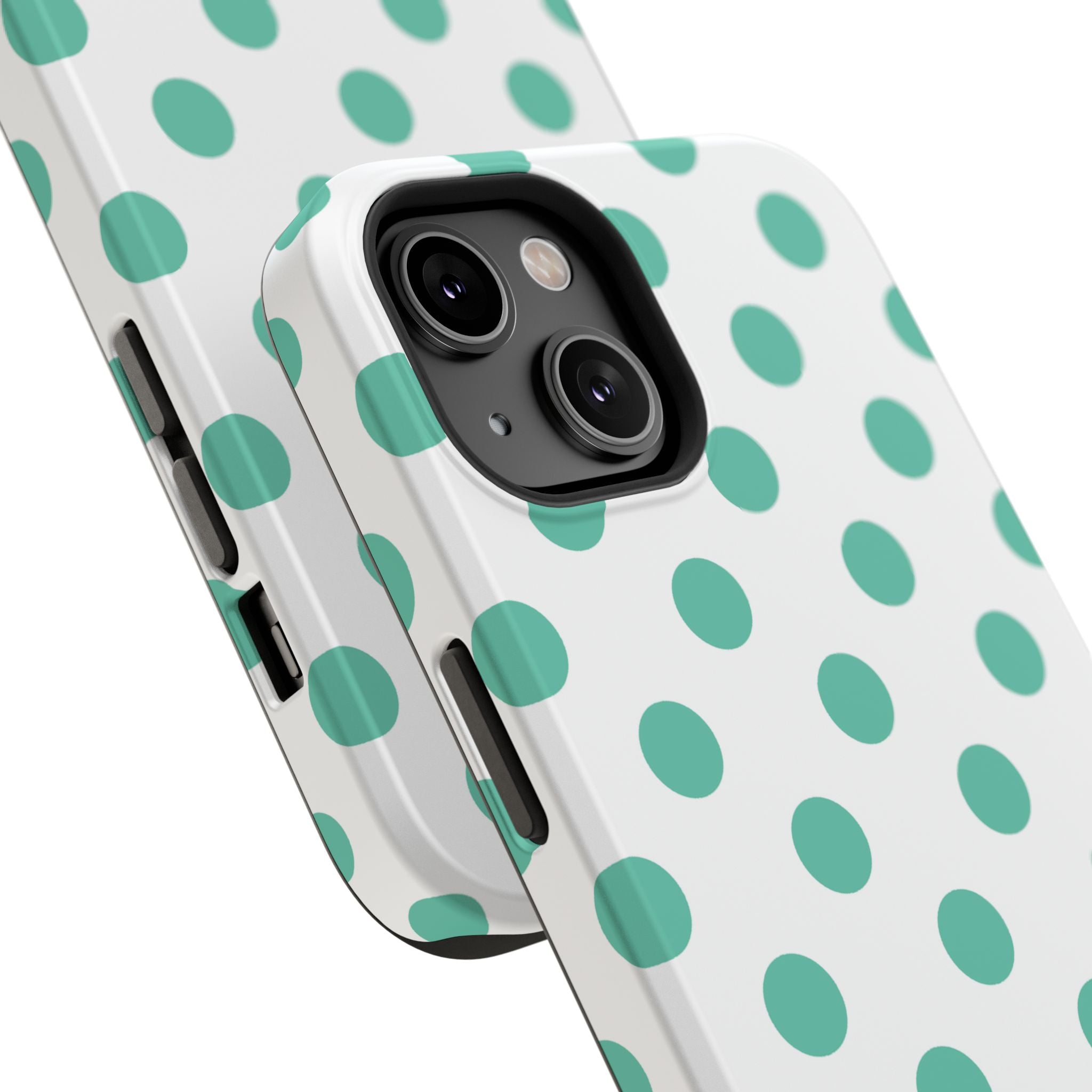 Teal and White Polka Dot Case