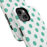 Teal and White Polka Dot Case