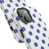 Blue and White Polka Dot Case