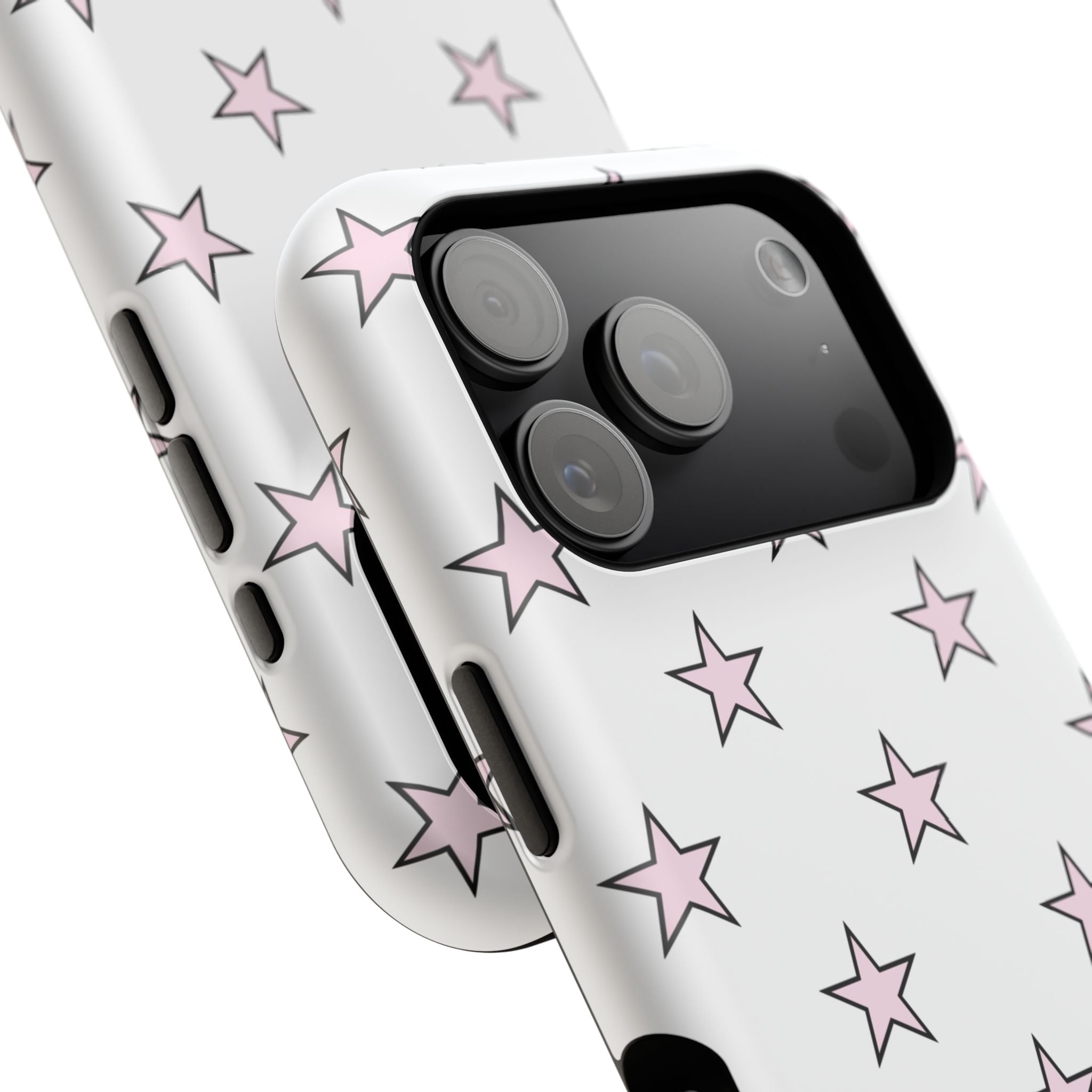 Pink and White Star Case