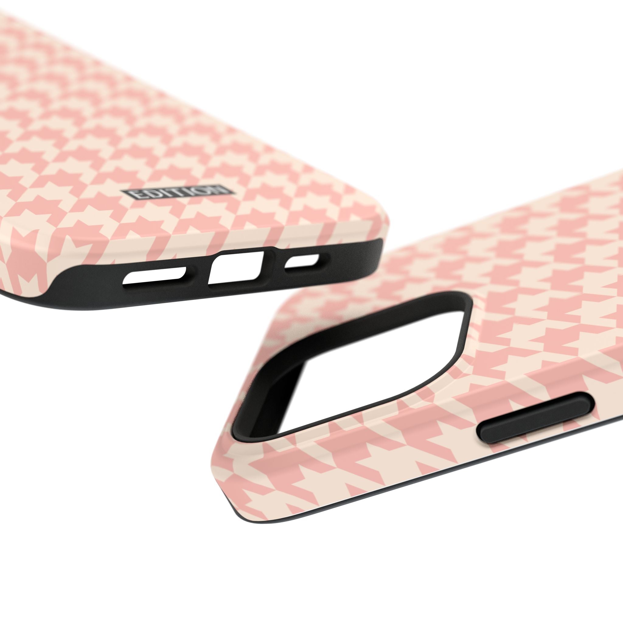 Peach Cream Houndstooth Case