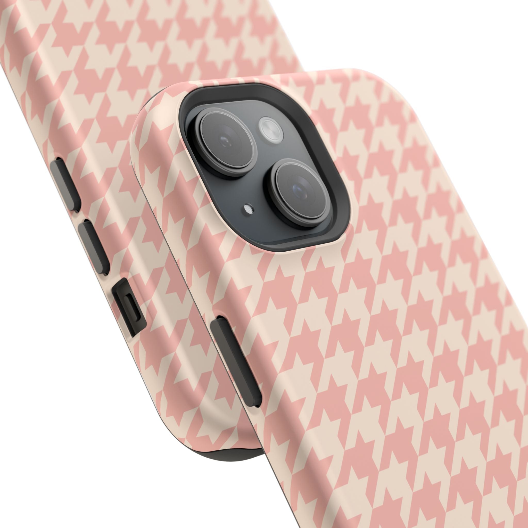 Peach Cream Houndstooth Case