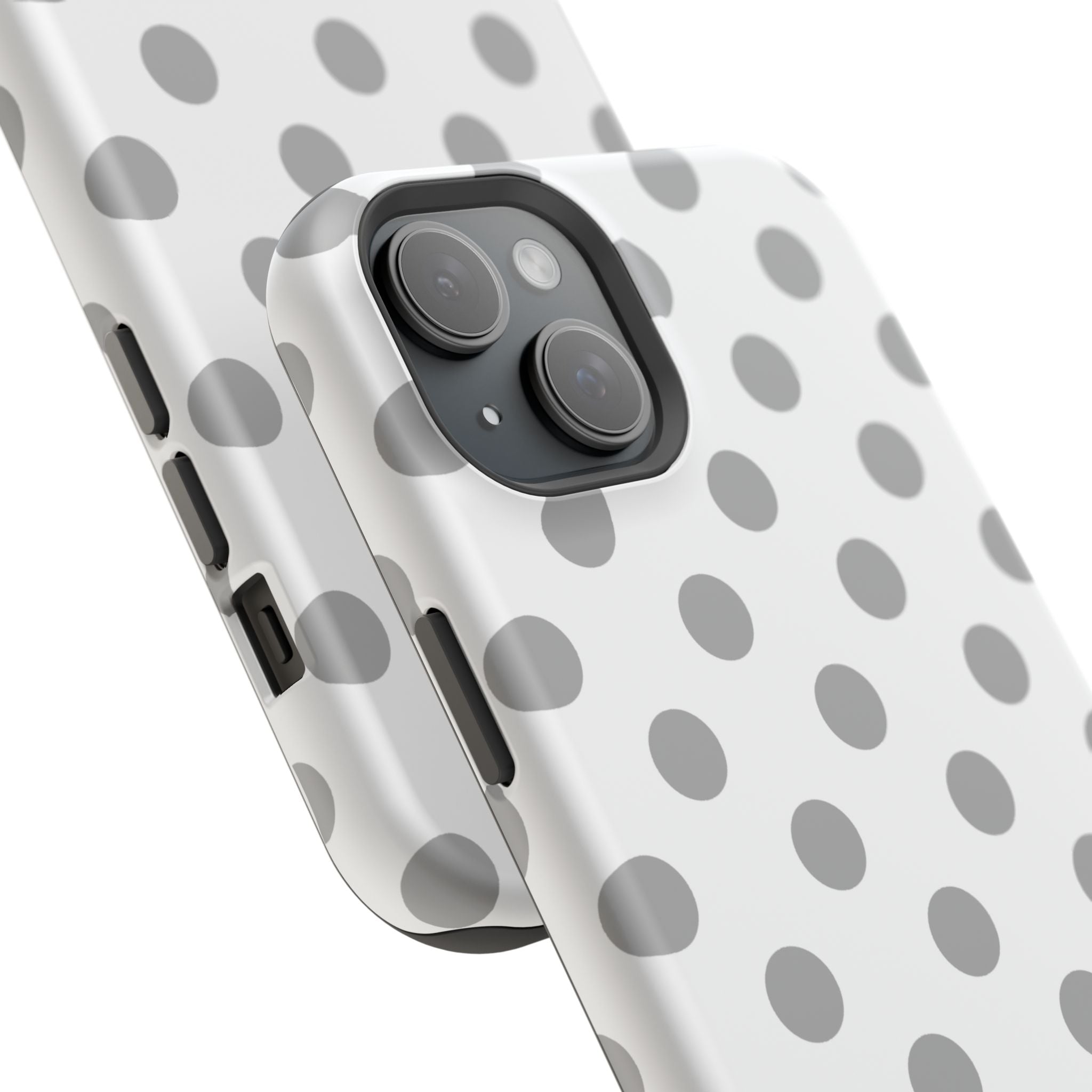 Grey and White Polka Dot Case