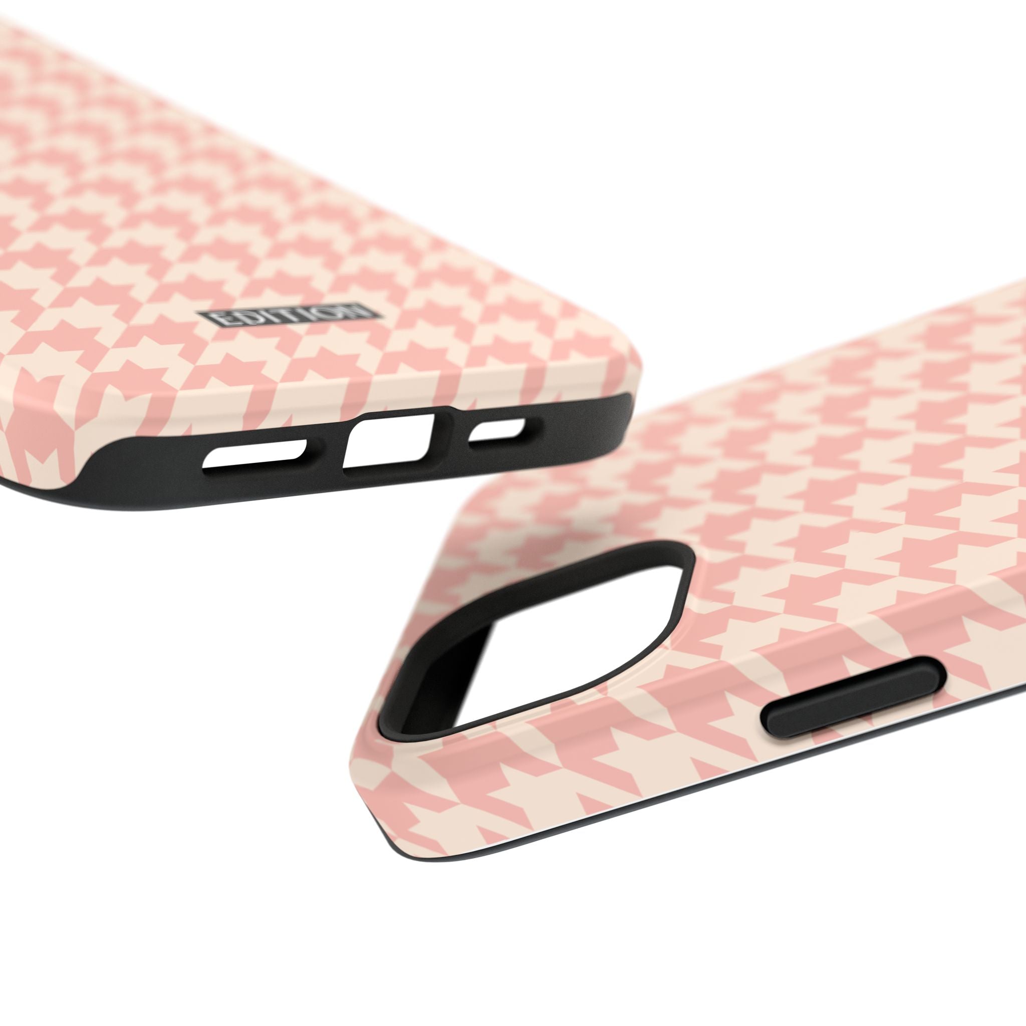 Peach Cream Houndstooth Case