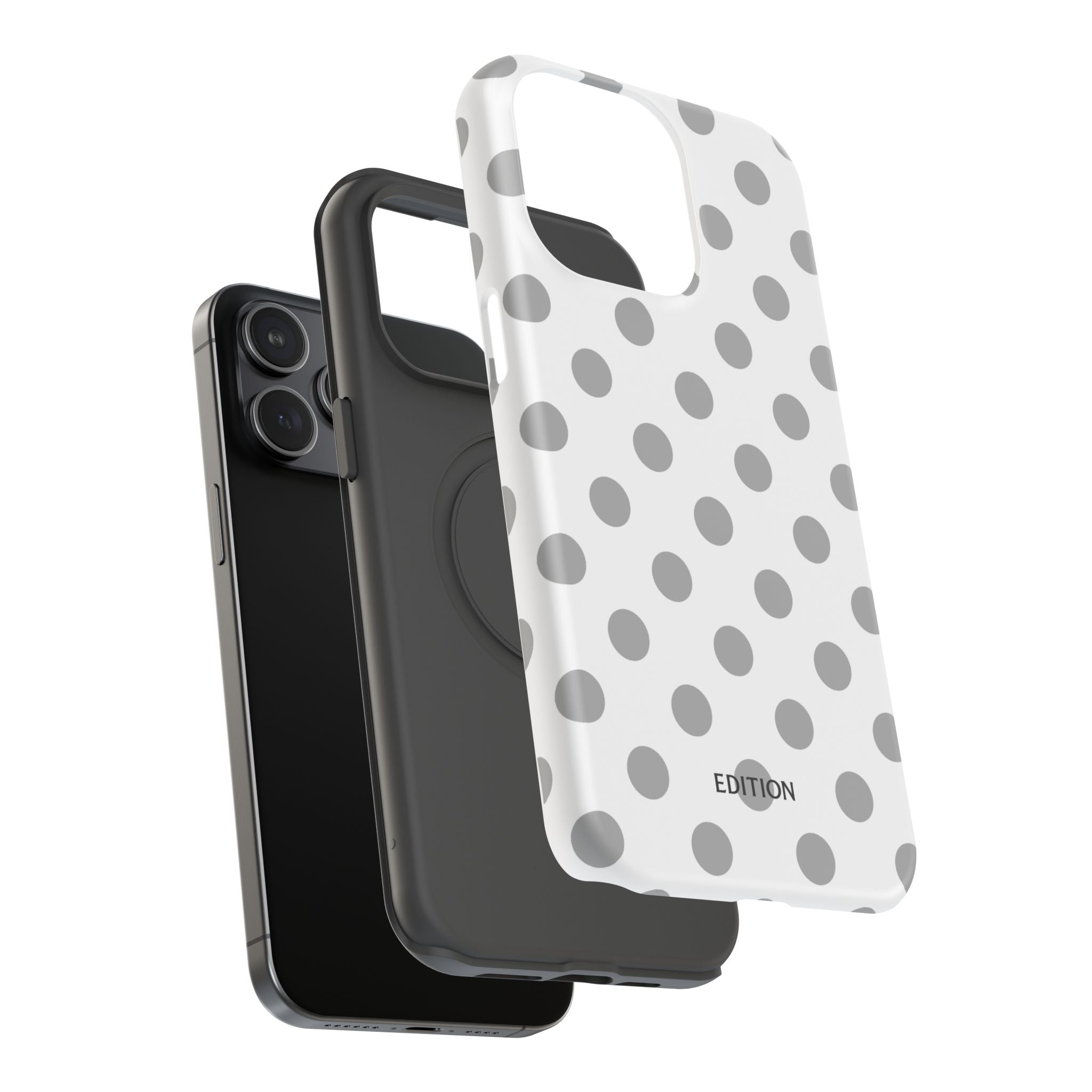 Grey and White Polka Dot Case