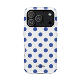 Blue and White Polka Dot Case