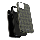 Army Green Houndstooth Case