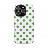 Green and White Polka Dot Case