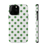 Green and White Polka Dot Case