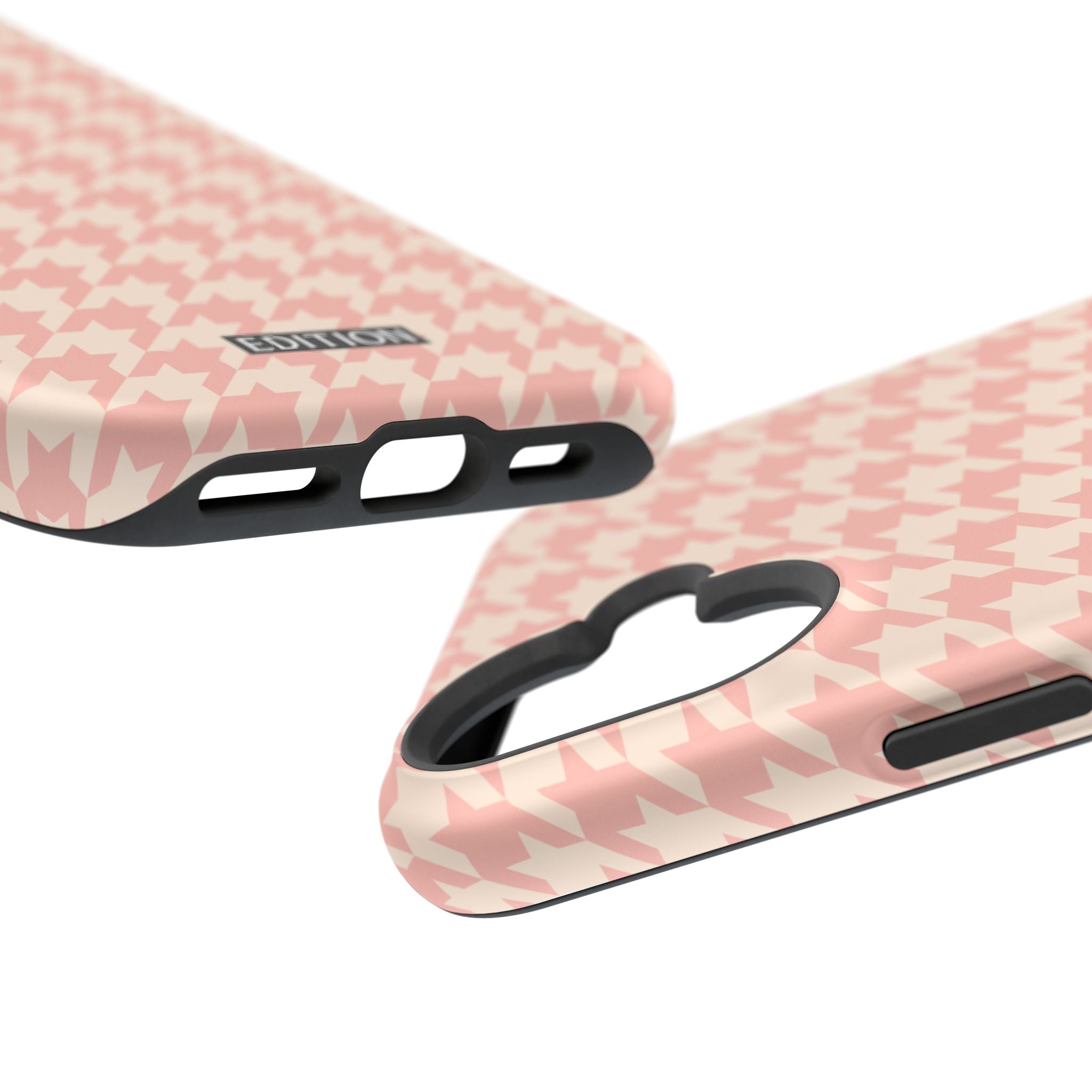 Peach Cream Houndstooth Case