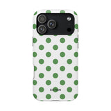 Green and White Polka Dot Case