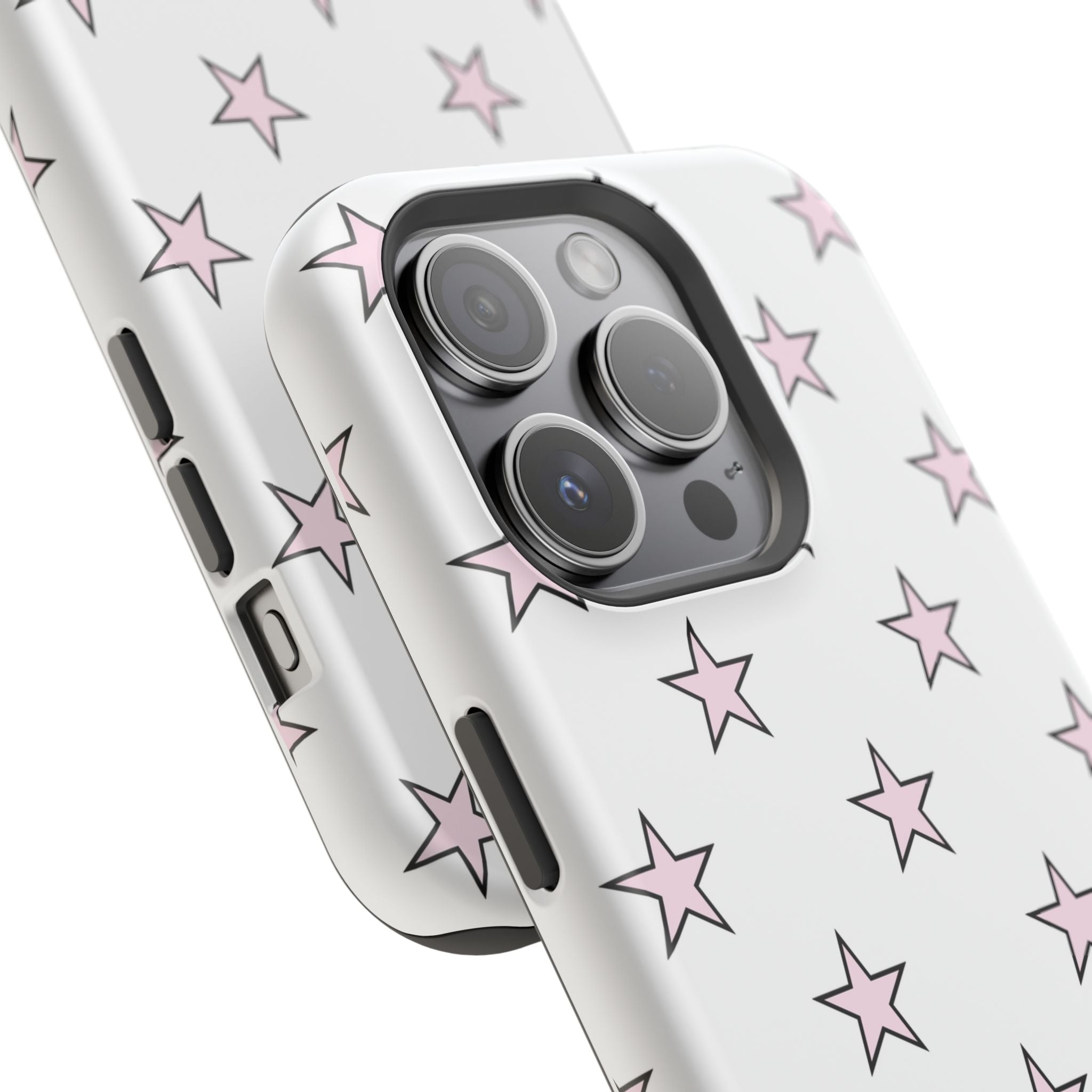 Pink and White Star Case