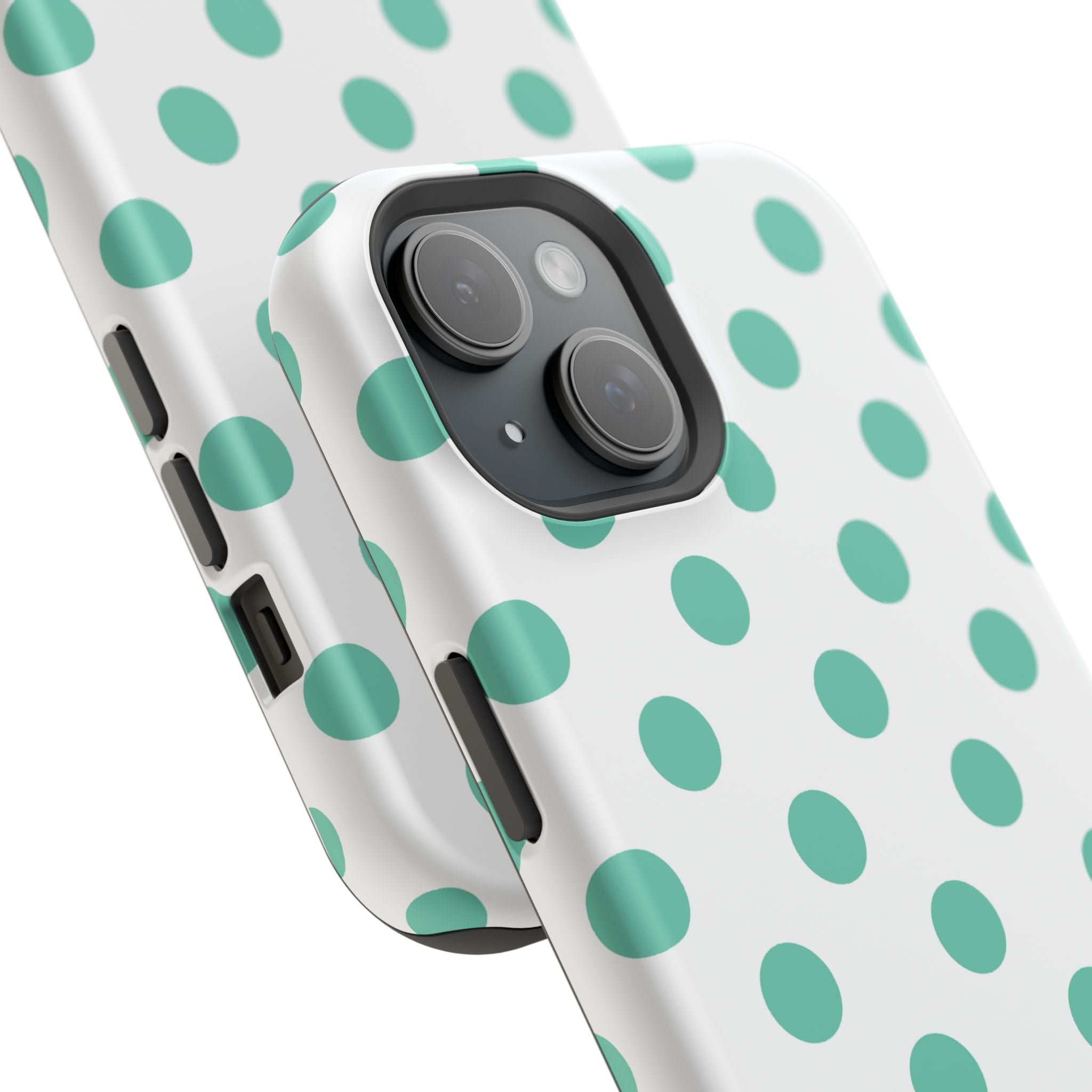 Teal and White Polka Dot Case