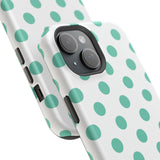 Teal and White Polka Dot Case