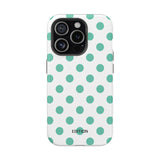 Teal and White Polka Dot Case
