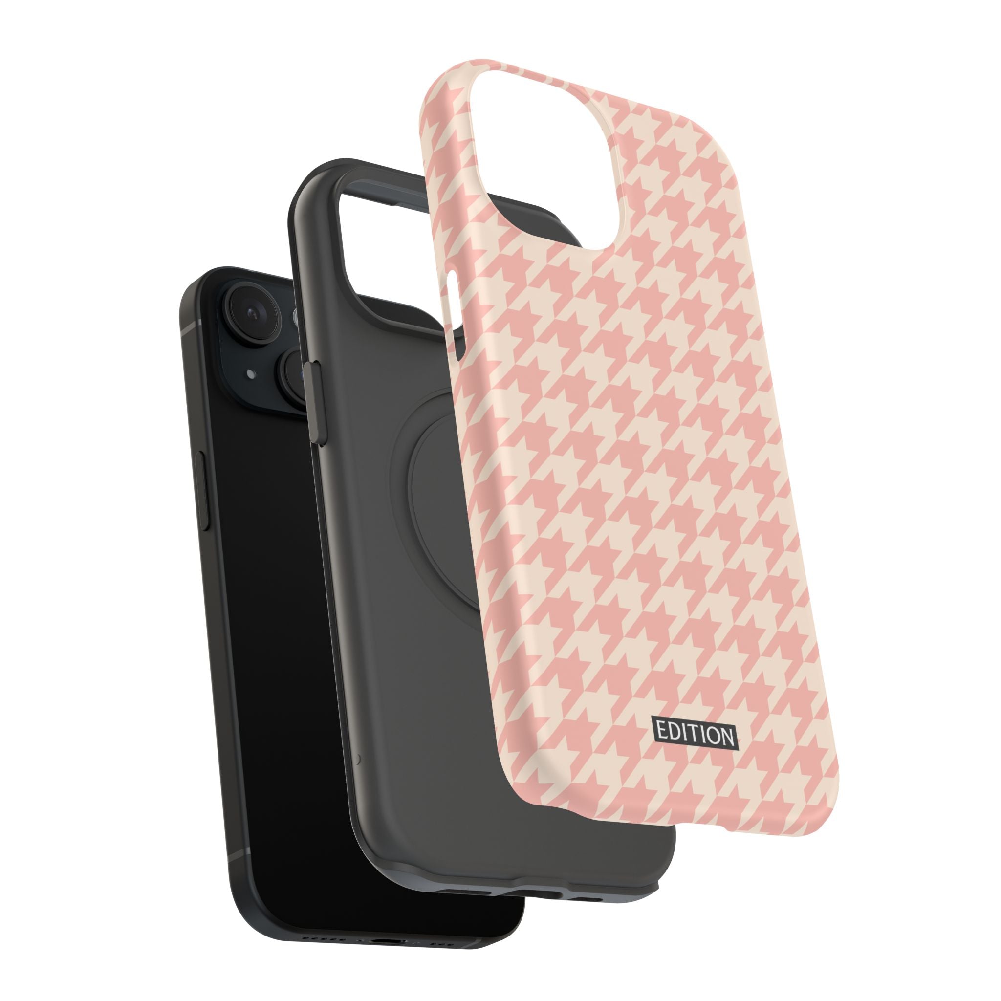 Peach Cream Houndstooth Case