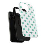 Teal and White Polka Dot Case