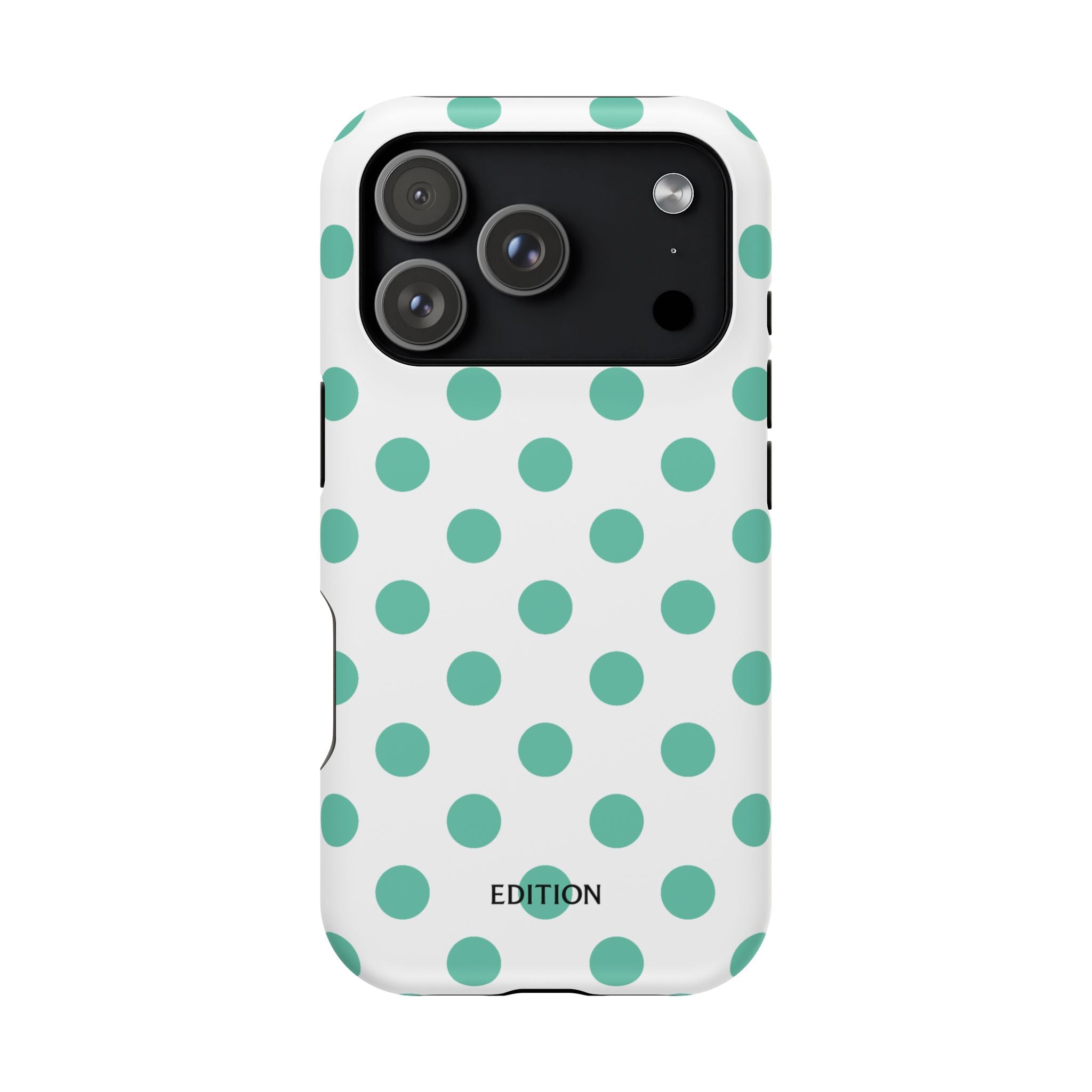 Teal and White Polka Dot Case