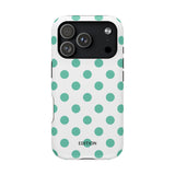 Teal and White Polka Dot Case