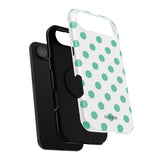 Teal and White Polka Dot Case