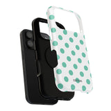 Teal and White Polka Dot Case
