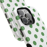 Green and White Polka Dot Case