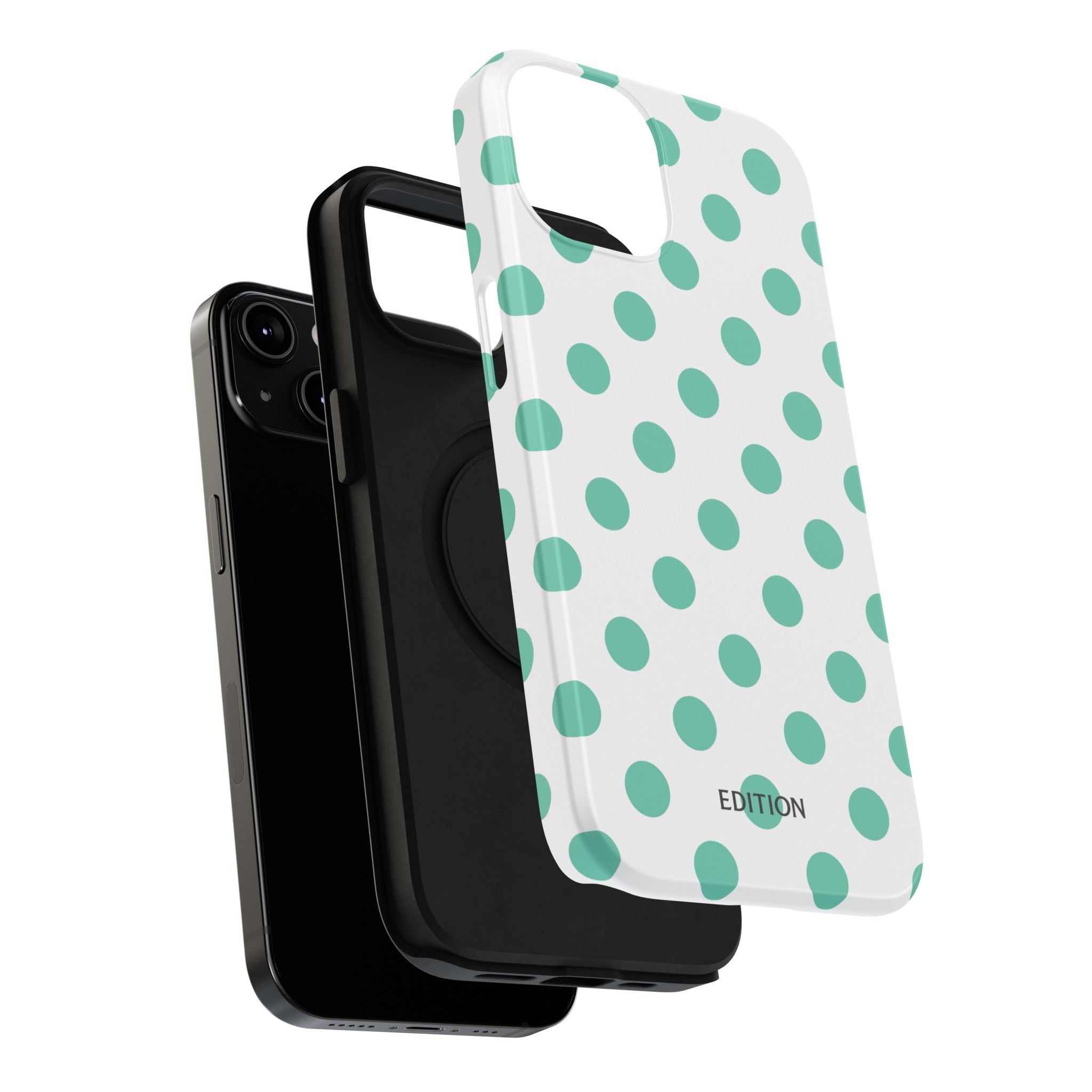Teal and White Polka Dot Case