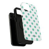 Teal and White Polka Dot Case