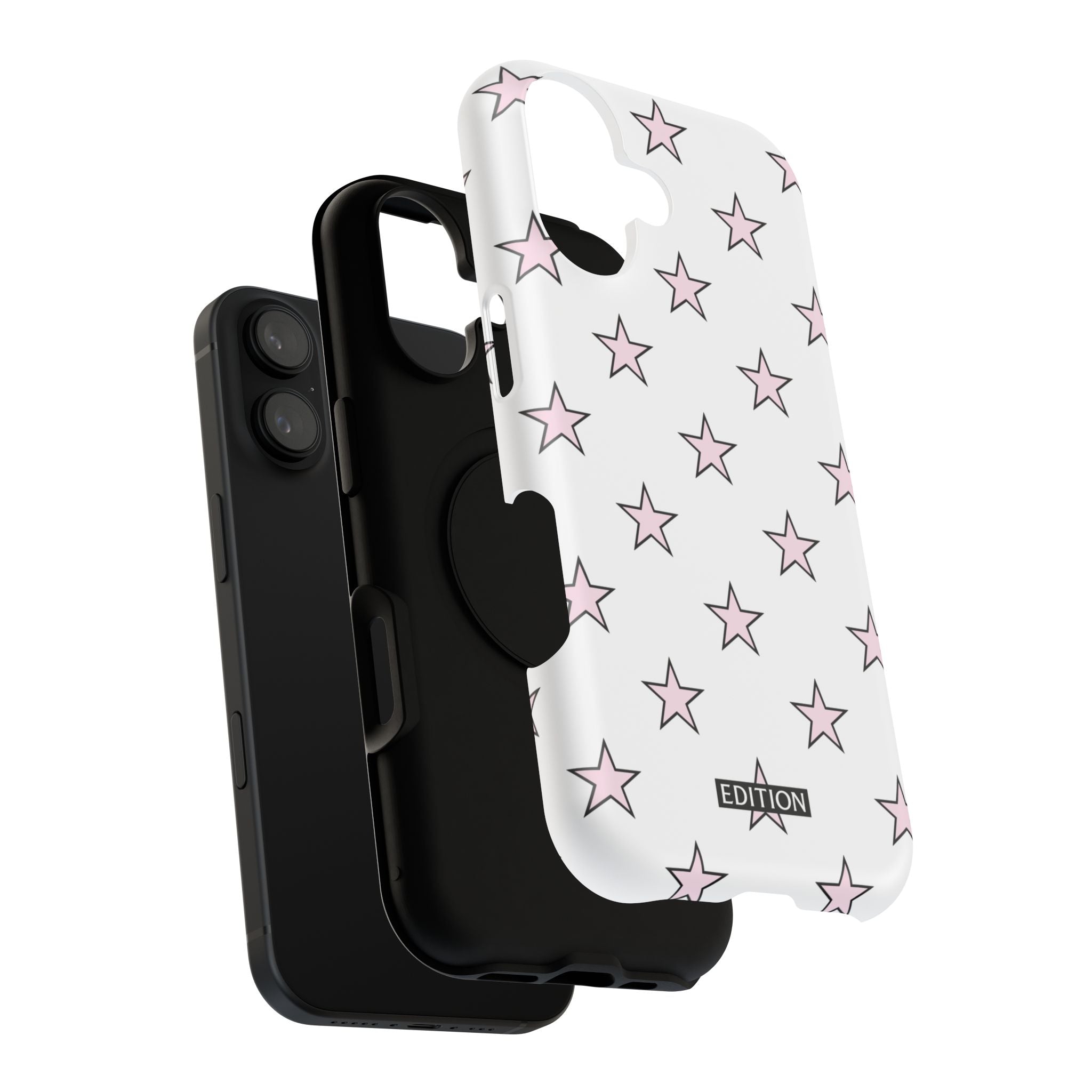 Pink and White Star Case