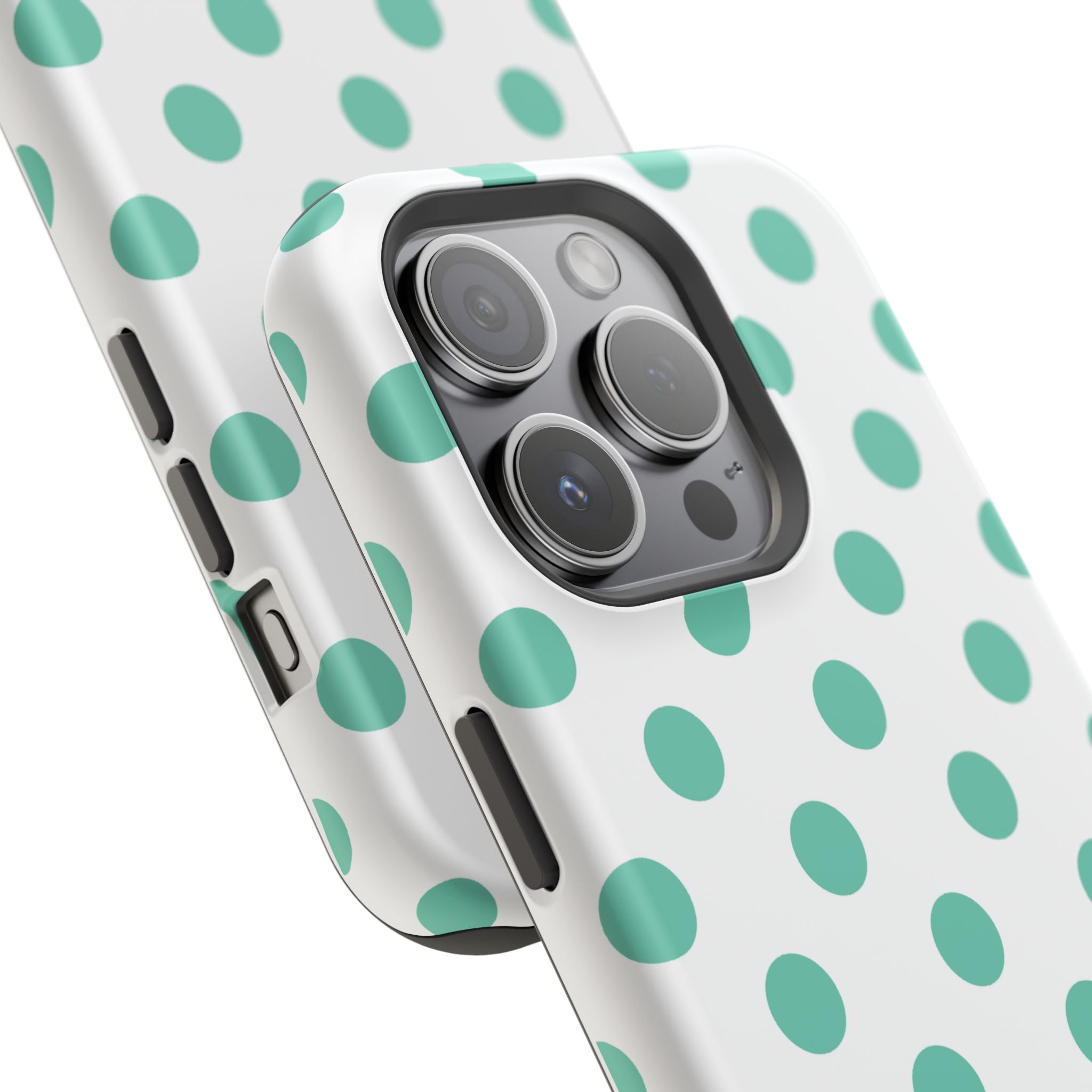 Teal and White Polka Dot Case