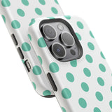 Teal and White Polka Dot Case