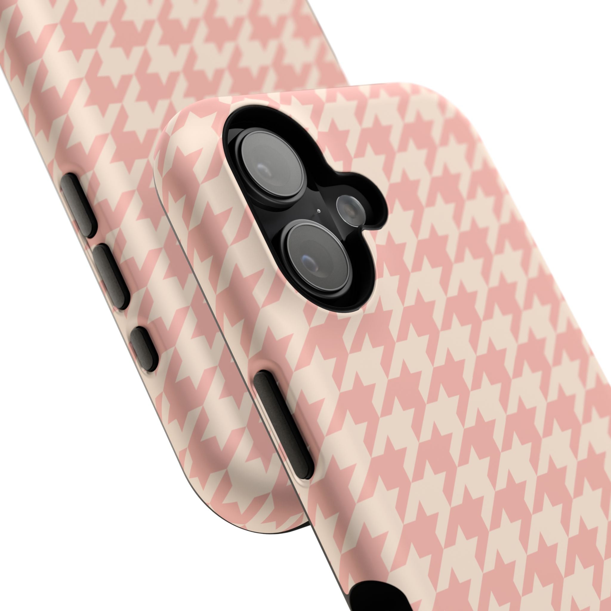 Peach Cream Houndstooth Case