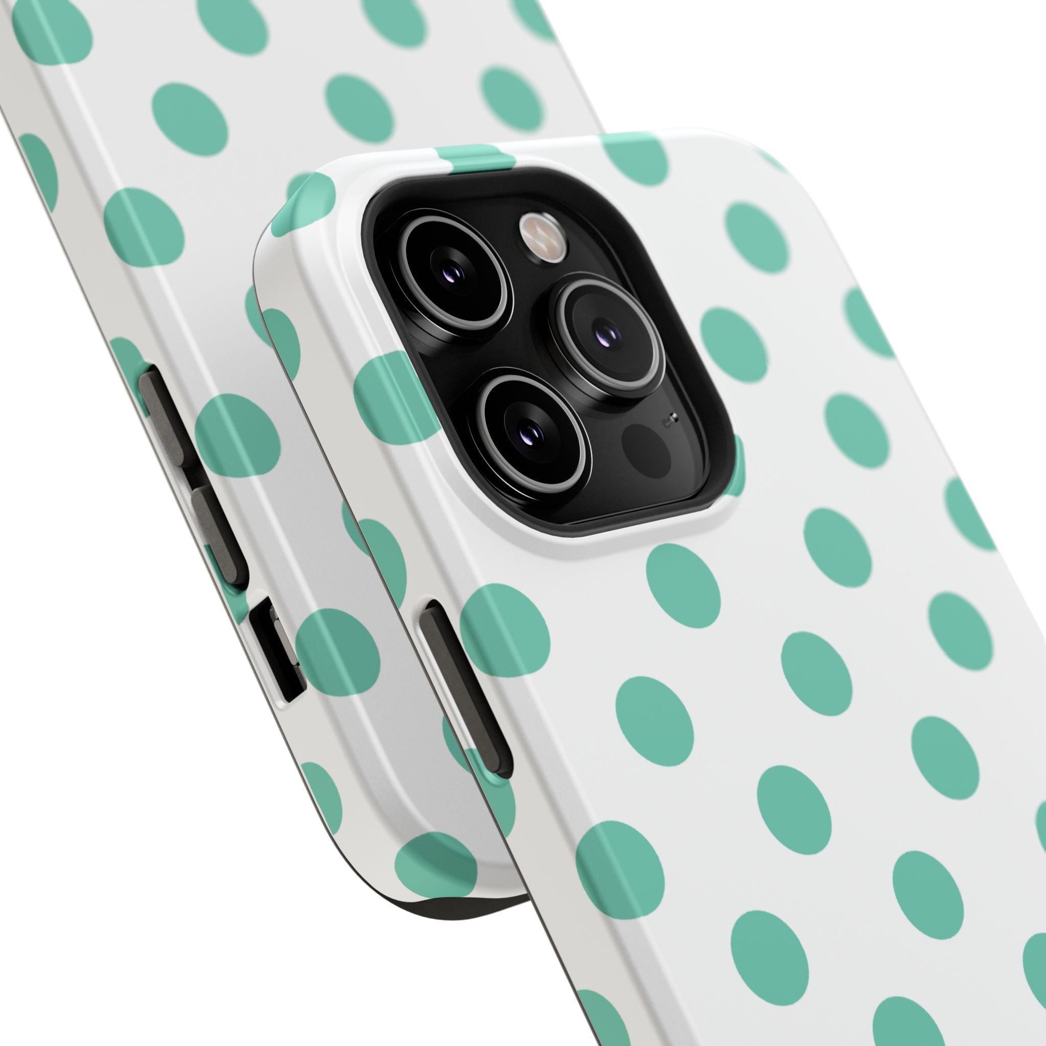 Teal and White Polka Dot Case