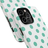 Teal and White Polka Dot Case