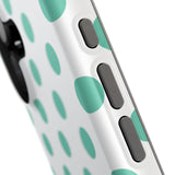 Teal and White Polka Dot Case