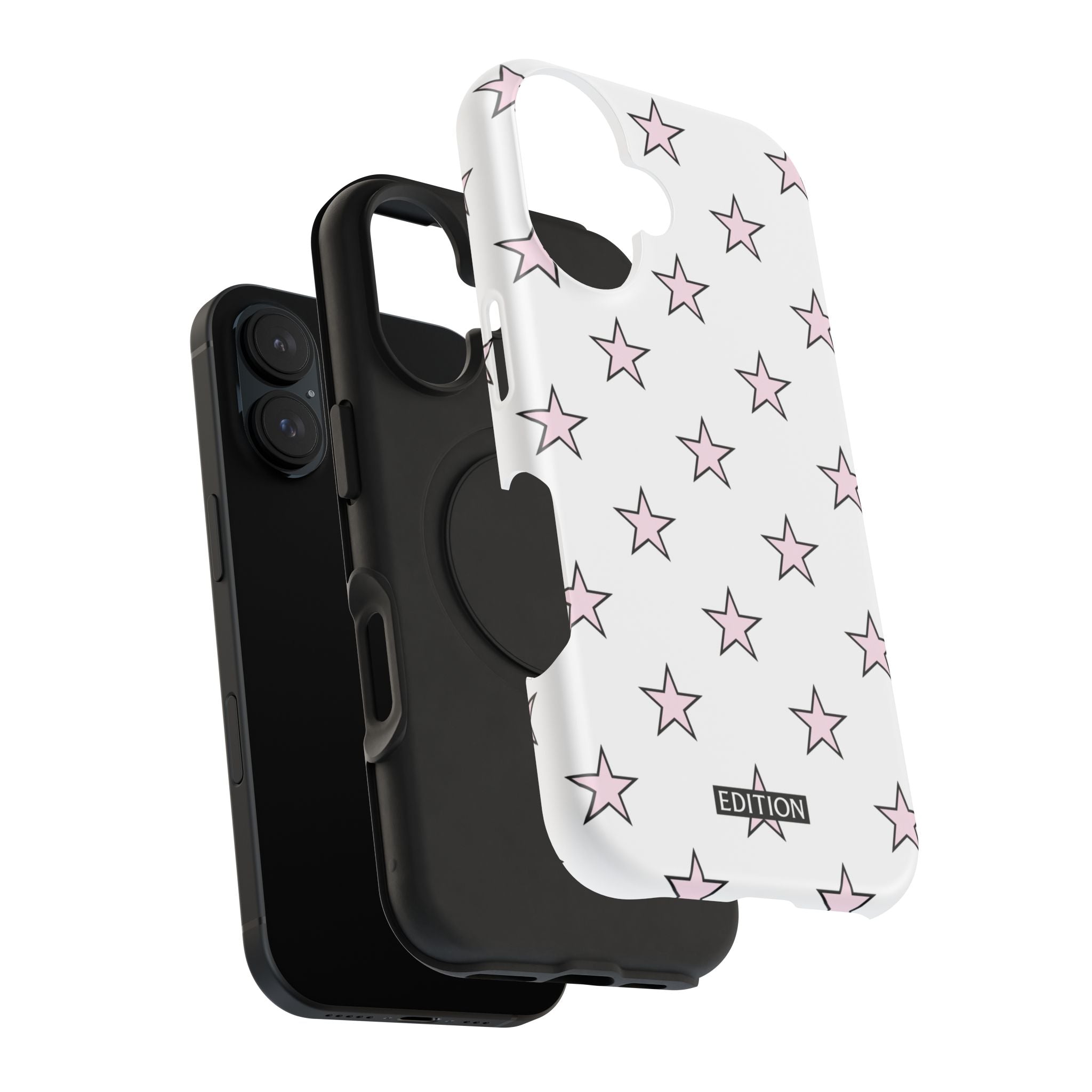 Pink and White Star Case