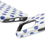 Blue and White Polka Dot Case