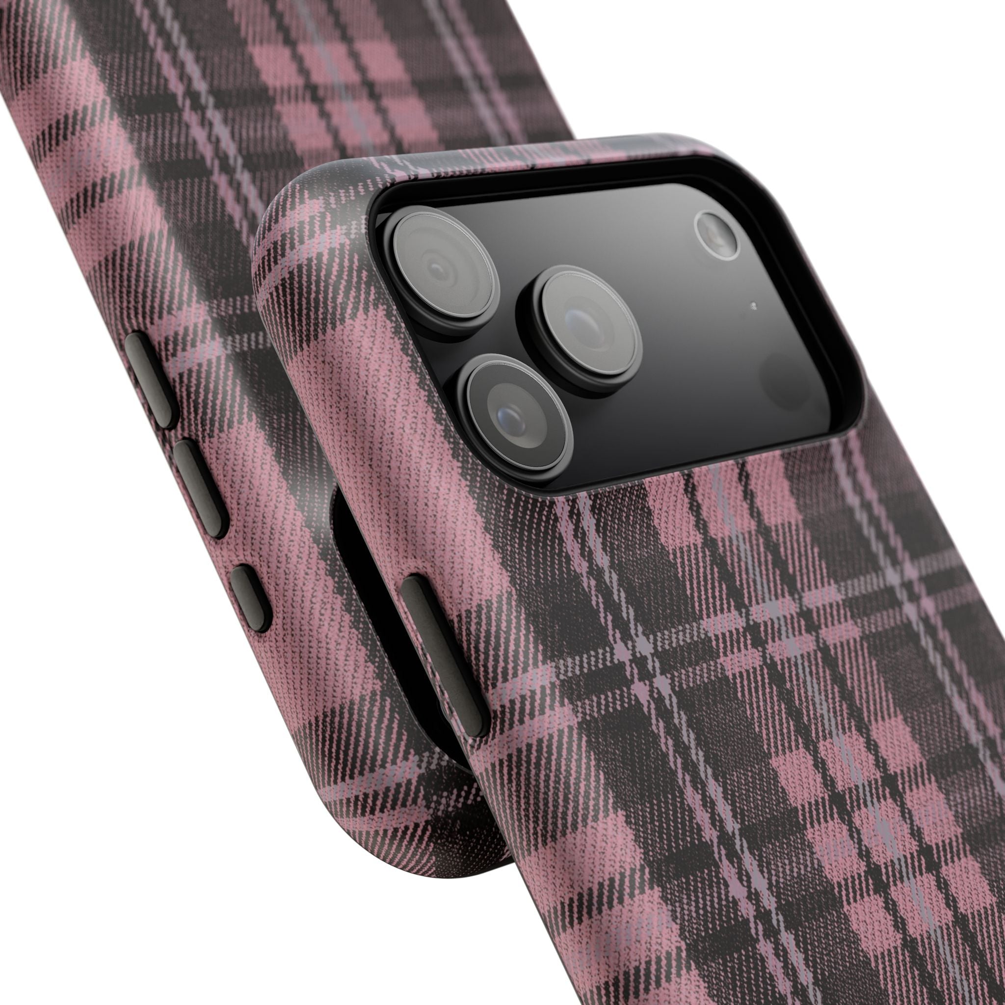 Light Pink and Black Plaid Case