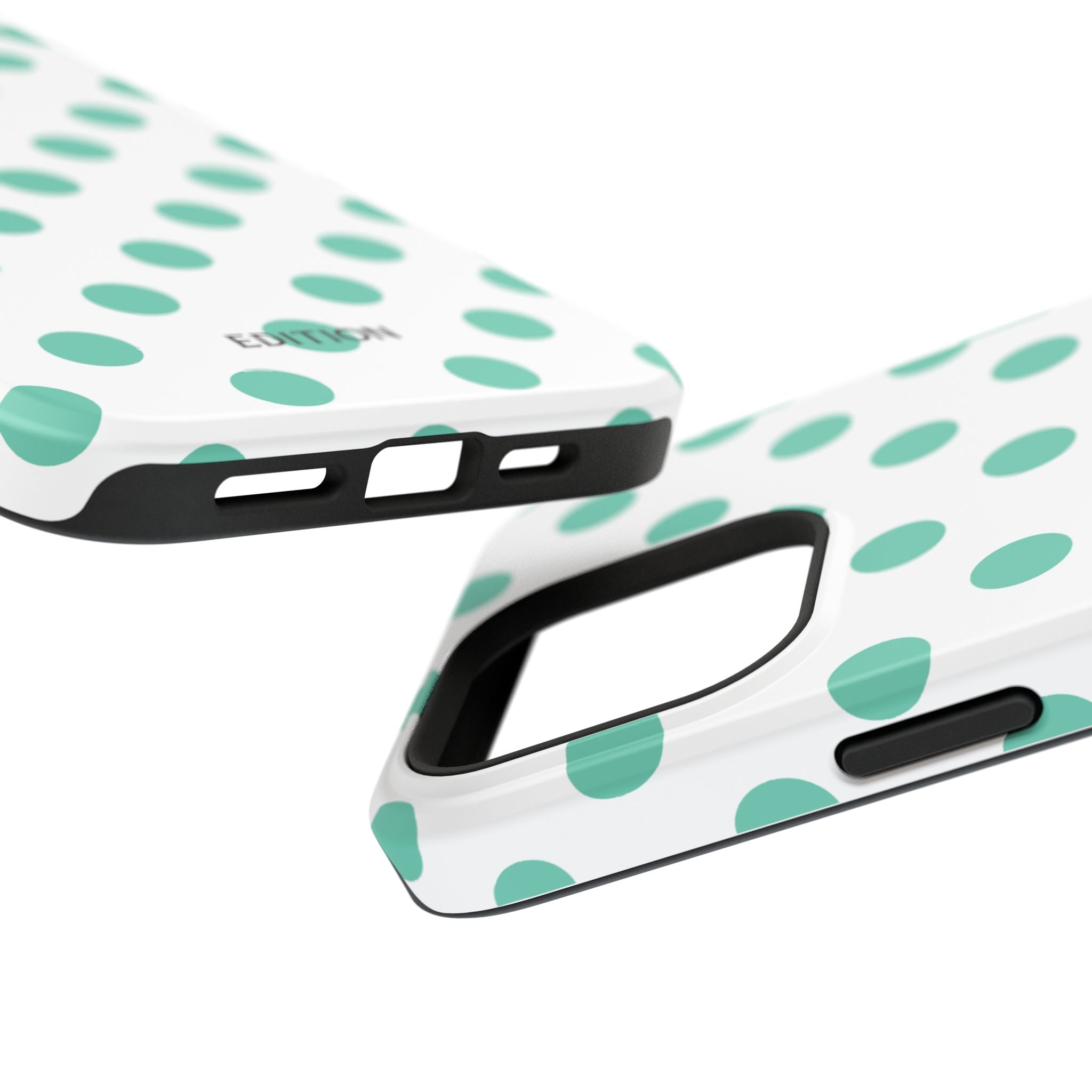 Teal and White Polka Dot Case