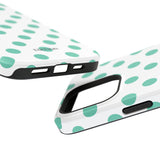 Teal and White Polka Dot Case