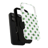 Green and White Polka Dot Case