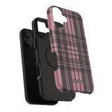 Light Pink and Black Plaid Case