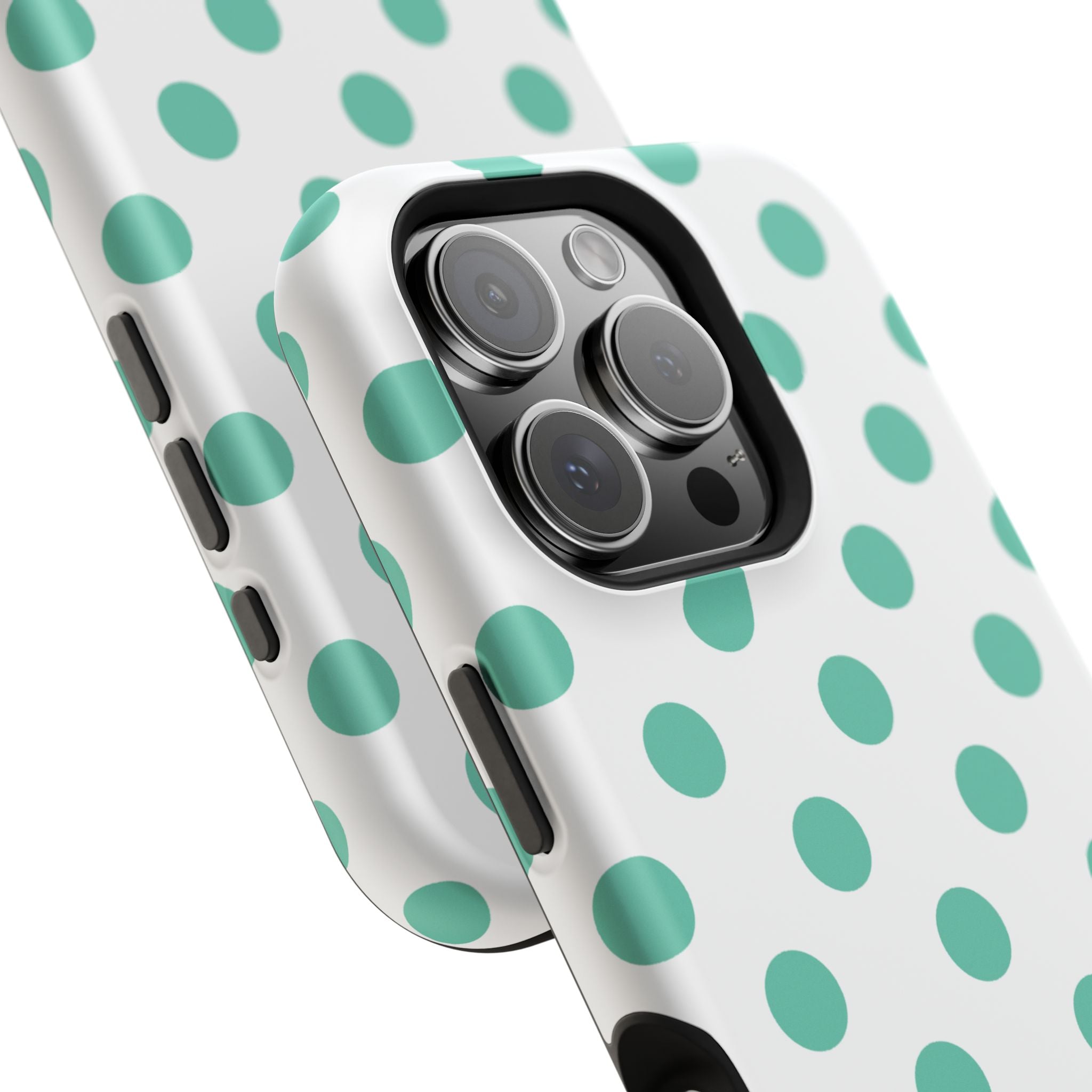 Teal and White Polka Dot Case