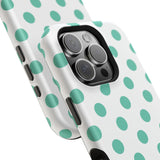 Teal and White Polka Dot Case